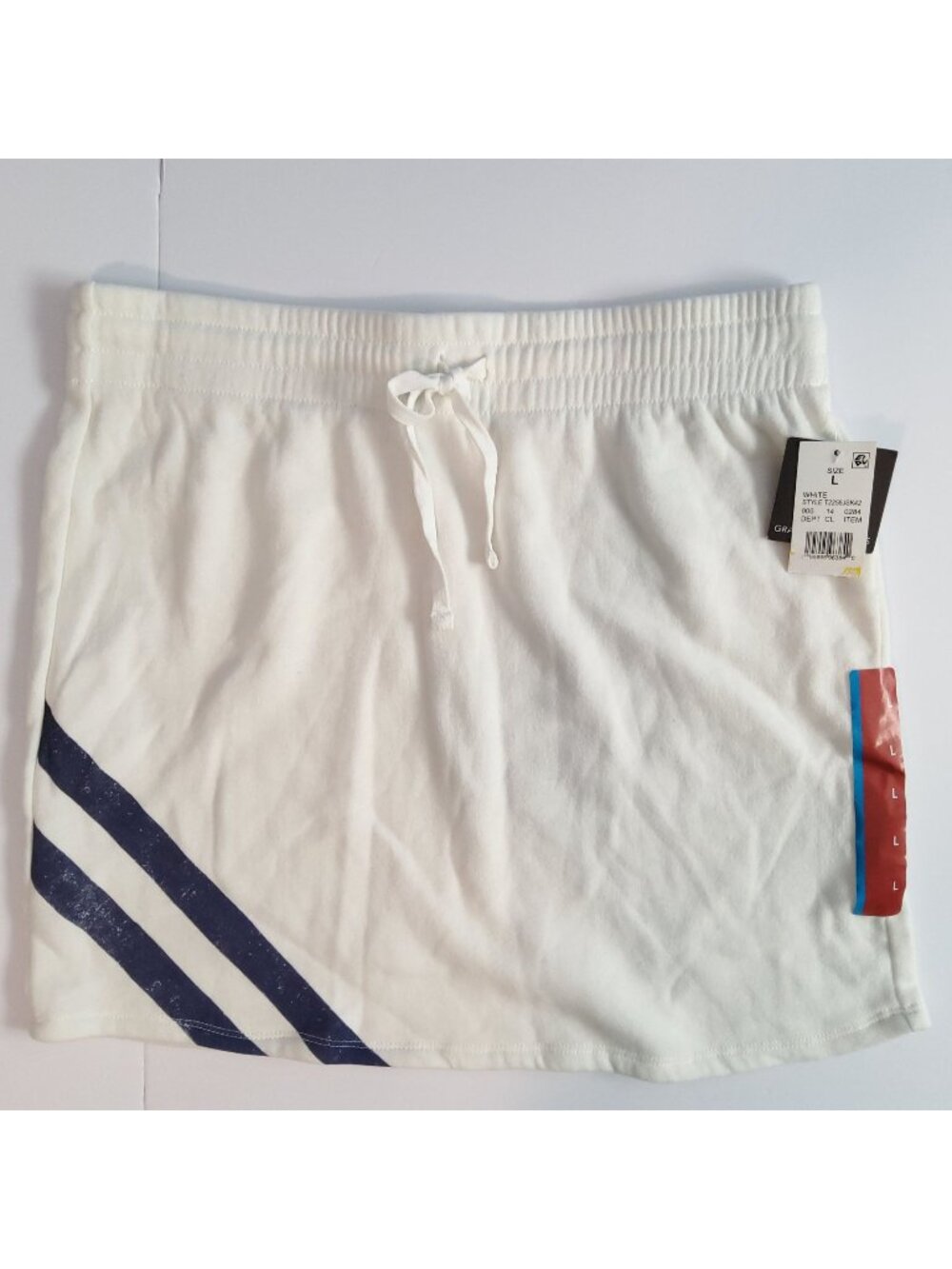 Grayson Threads Womens  White Drawstring Skirt Size L Cotton Polyester Blend